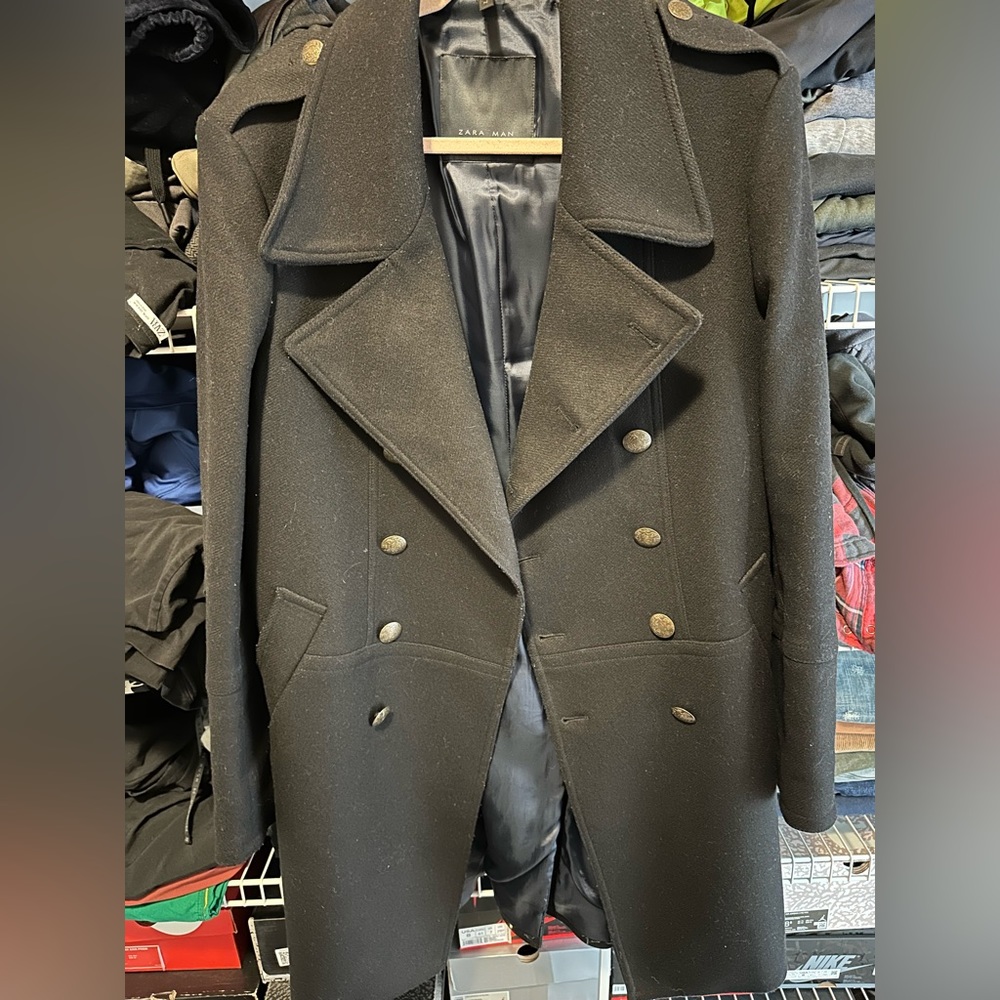 Mens Zara Military style coat LARGE